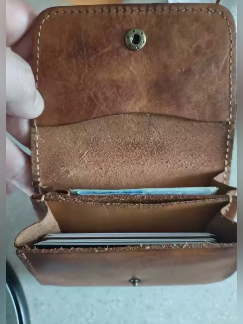 Genuine Leather Snap Wallet in Cognac Brown Good Quality Vintage Brand New!